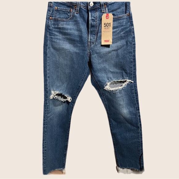 Levi’s Skinny Jeans 501 Distressed size 28 x 28 - Picture 1 of 3